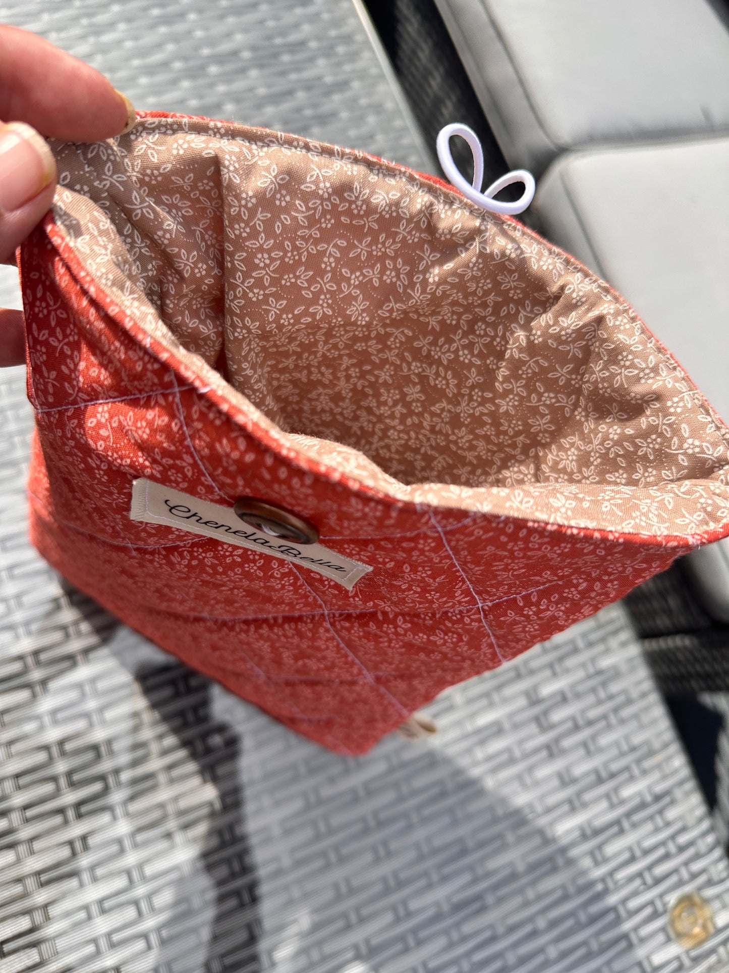 Ditzy Pink Quilted Book Sleeve