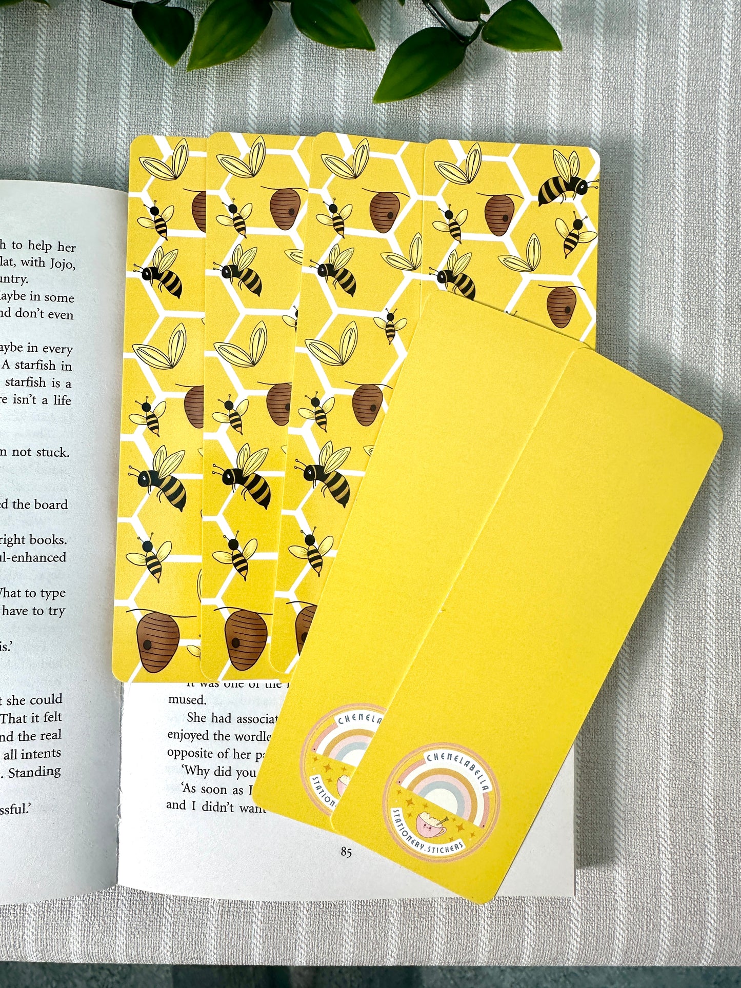 bumble bee, bee yourself traditional bookmark curved edge, bright yellow