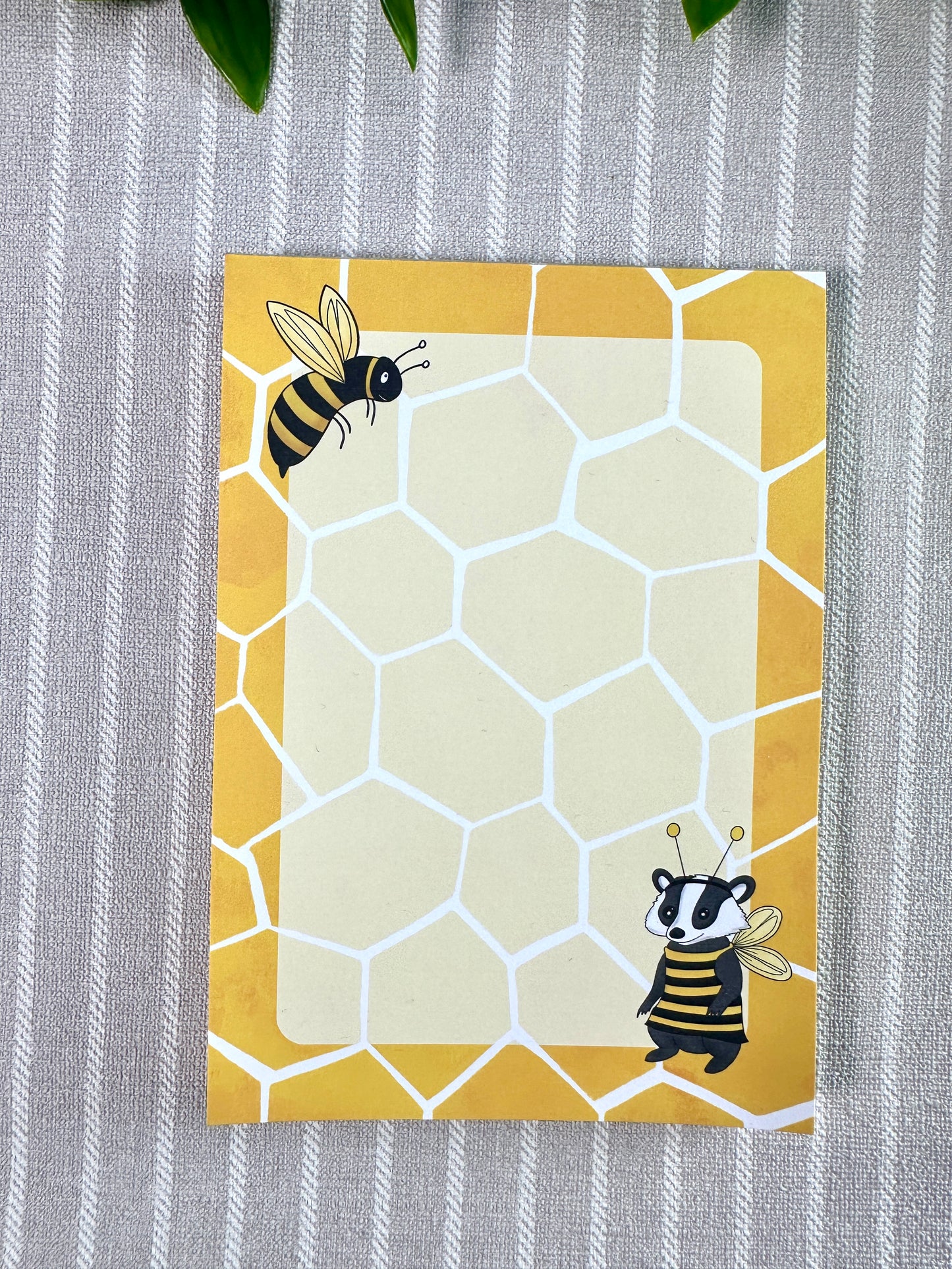 bumble bee and badger notepad a6 by itself
