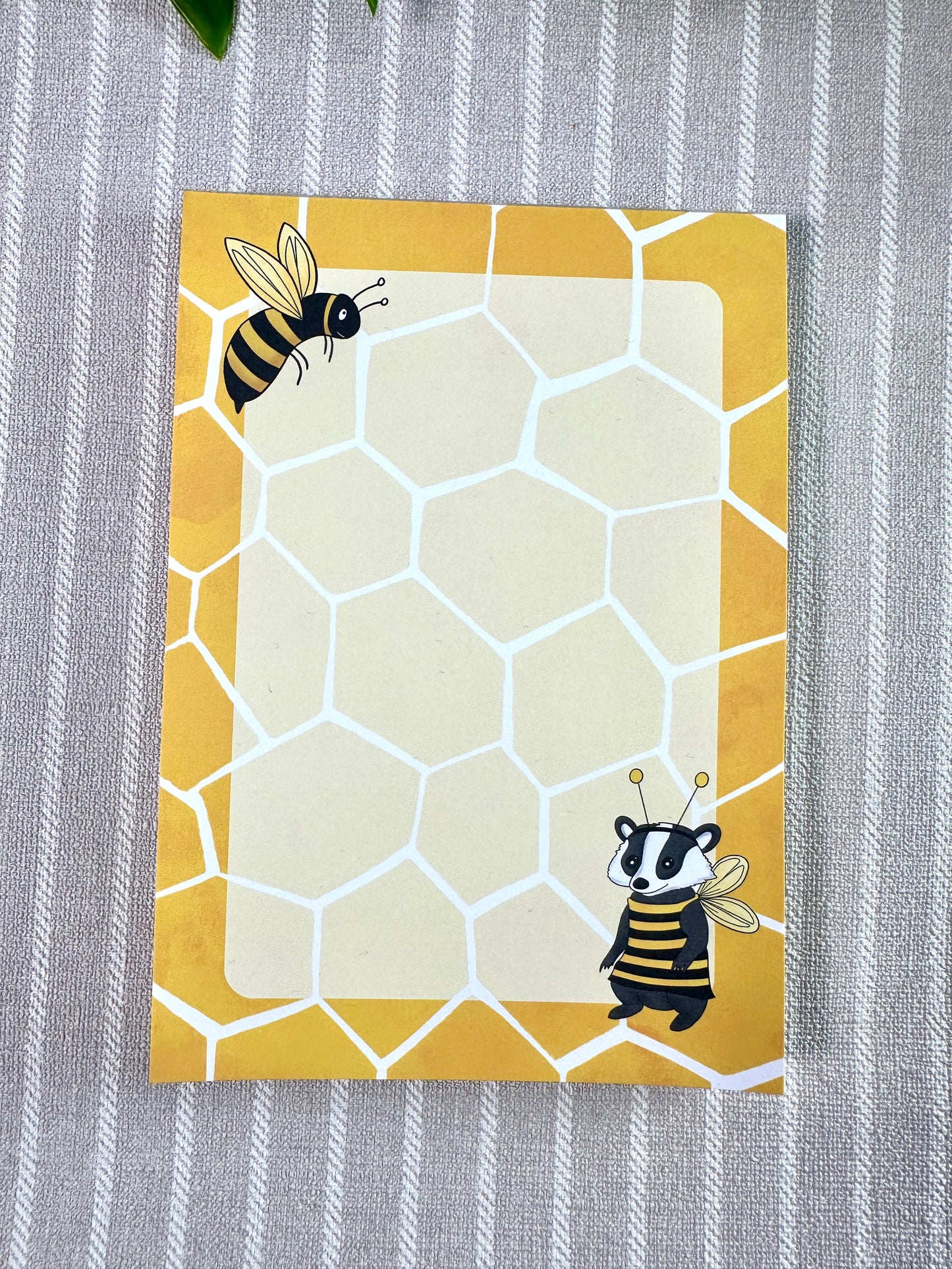 bumble bee and badger notepad a6