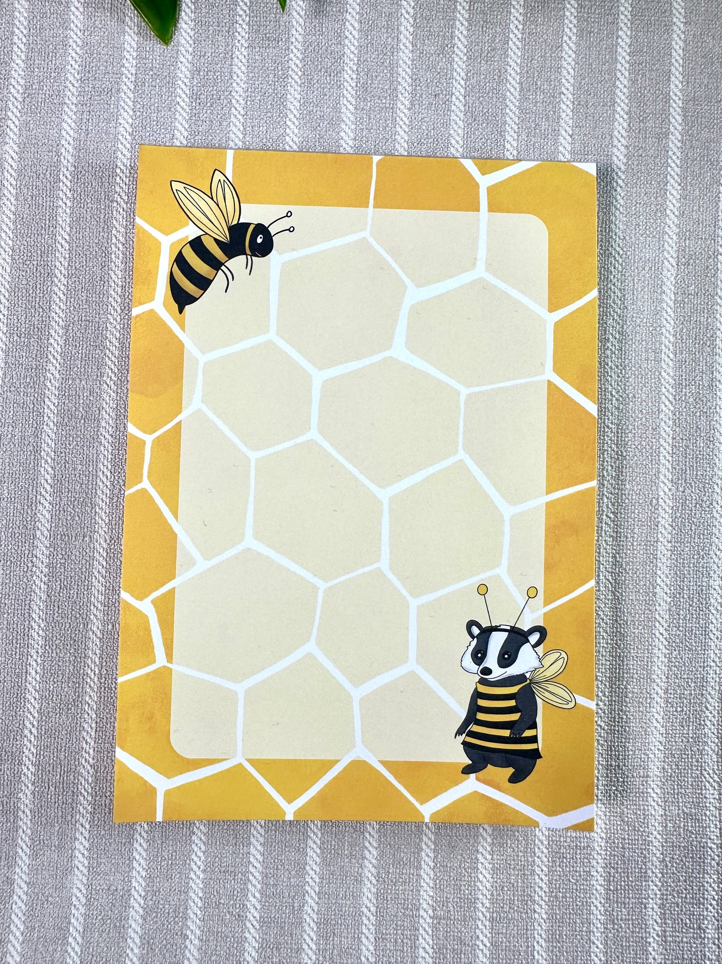 bumble bee and badger notepad a6 