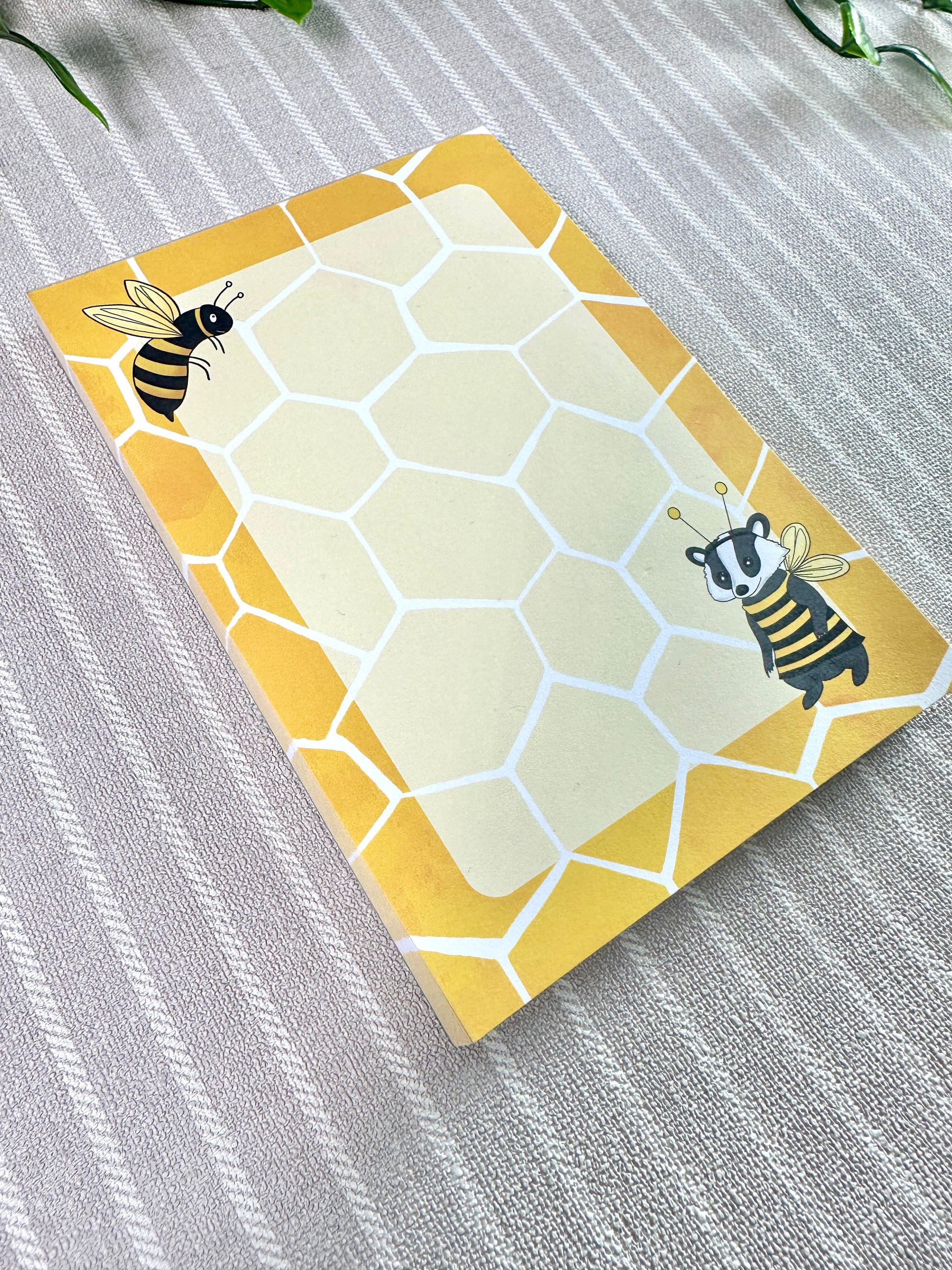 bumble bee and badger notepad a6 