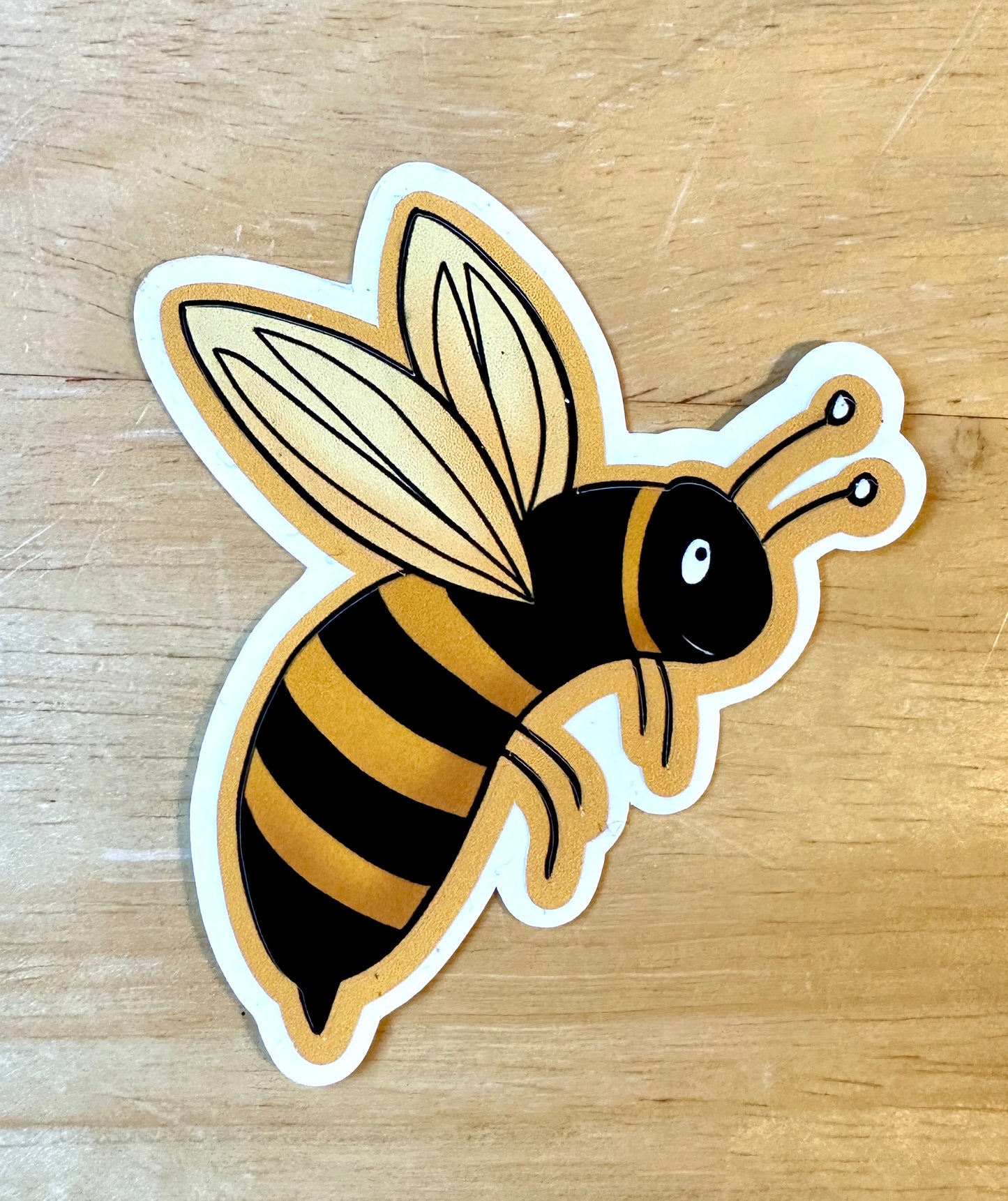 Bumble bee waterproof sticker Close up