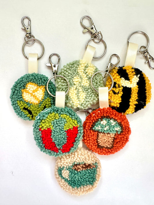 Chilli Punch Needle Keyring