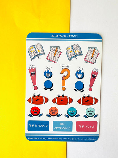 Back to school cute punctuation sticker sheet by itself
