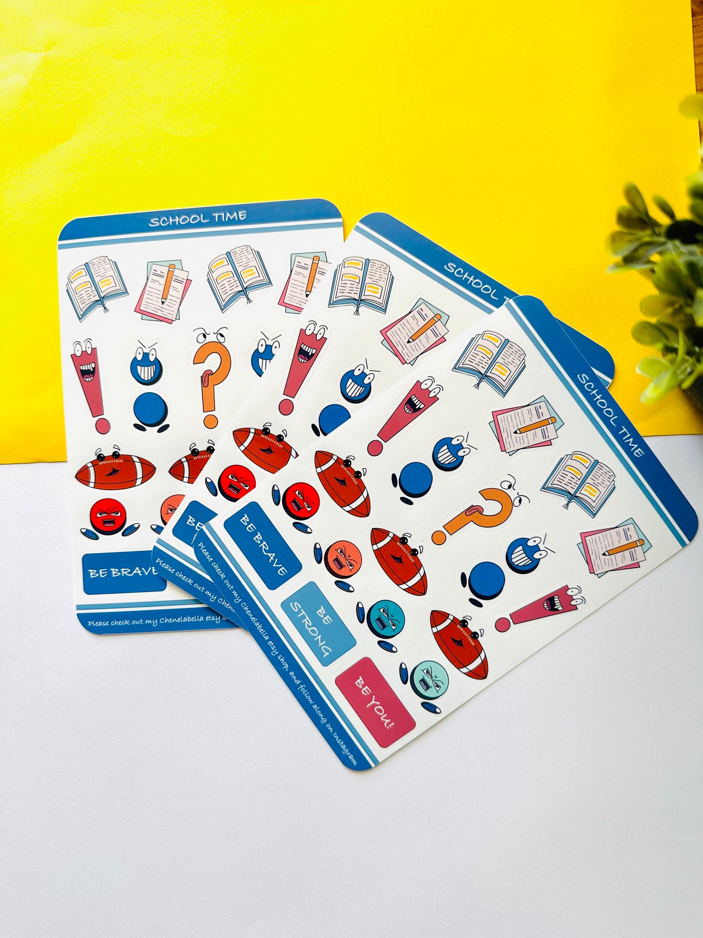 Back to school cute punctuation sticker sheet group shot