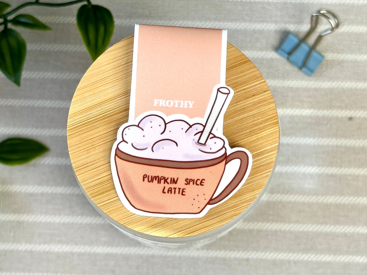 latte coffee magnetic bookmark
