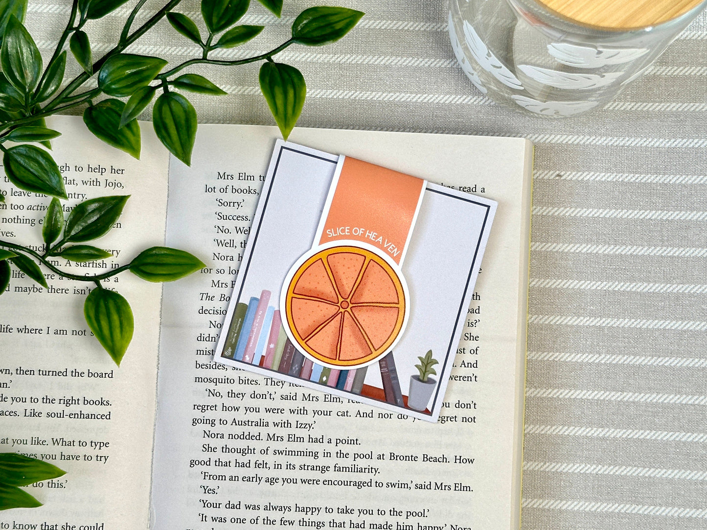 Orange Slice Magnetic Bookmark with packaging