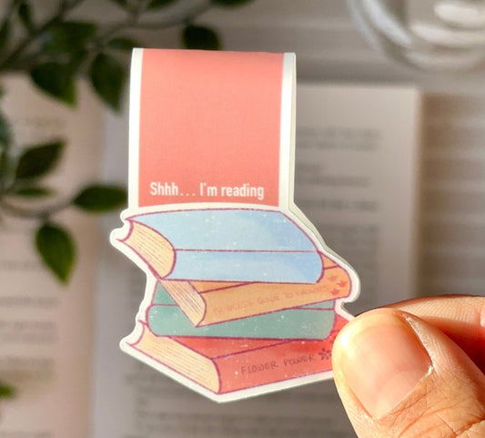 Stack of Books Magnetic Bookmark