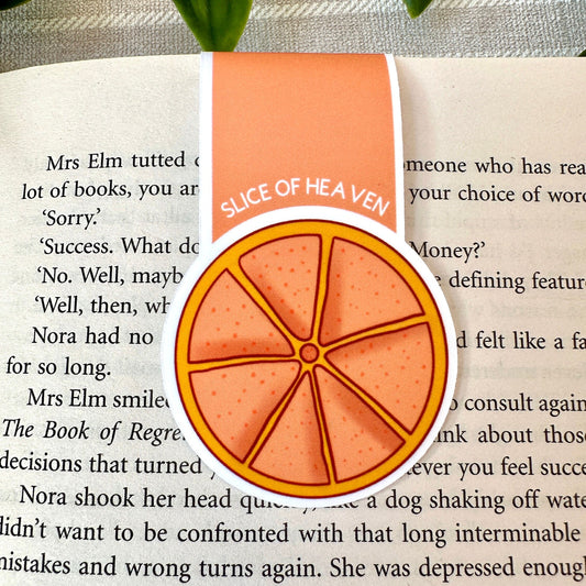 Orange Slice Magnetic Bookmark close up