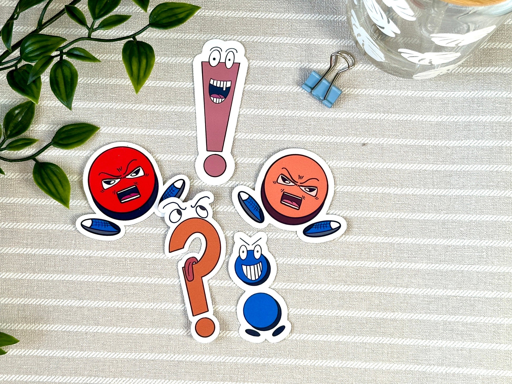 Vinyl waterproof sticker mr exclamation mark with his group