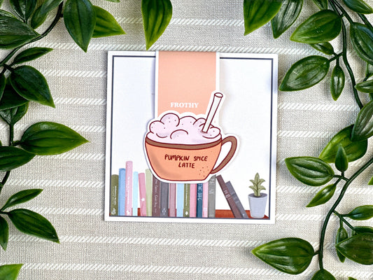 latte coffee magnetic bookmark with packaging