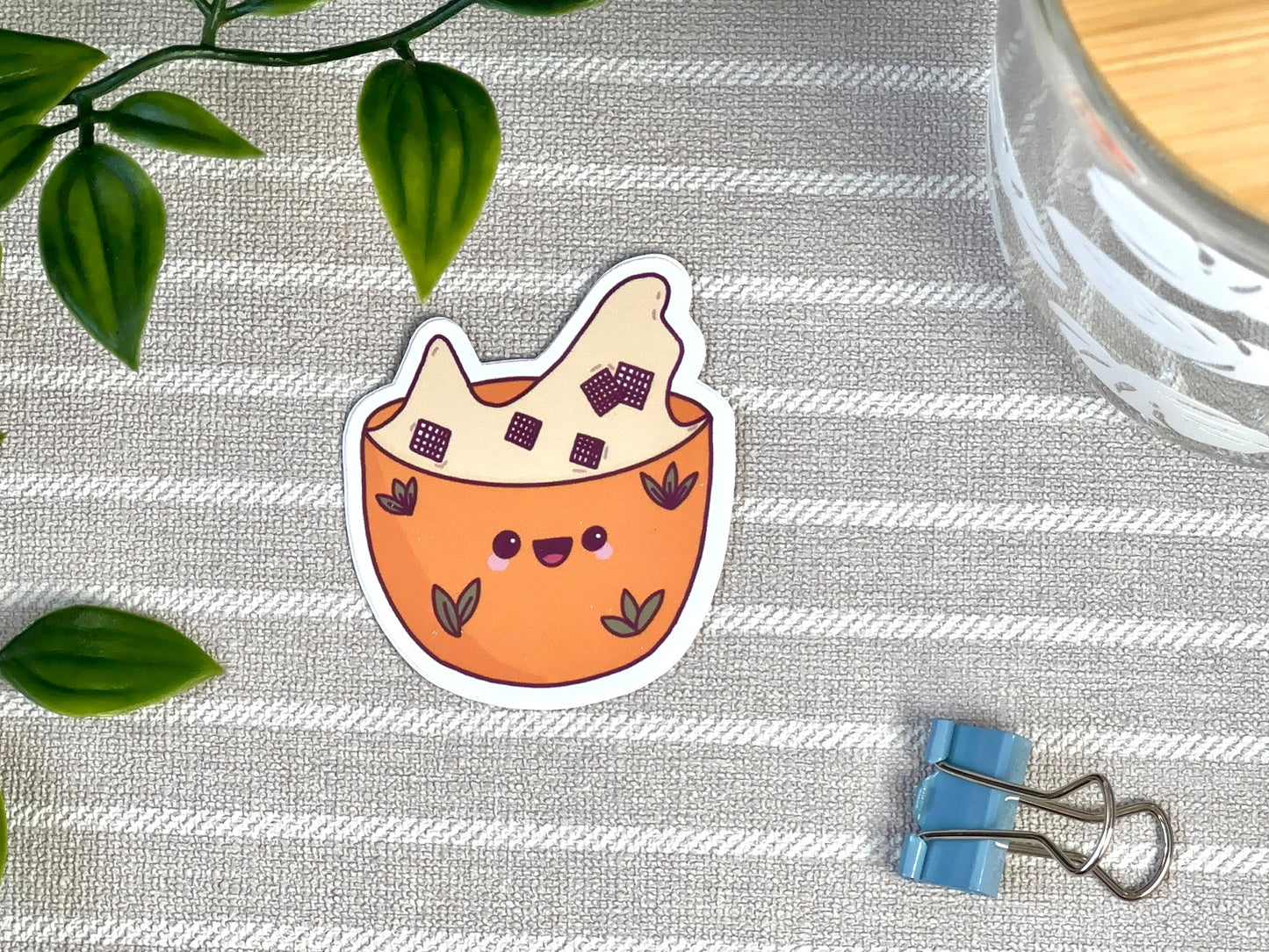 Kawaii Cereal Bowl Waterproof Sticker