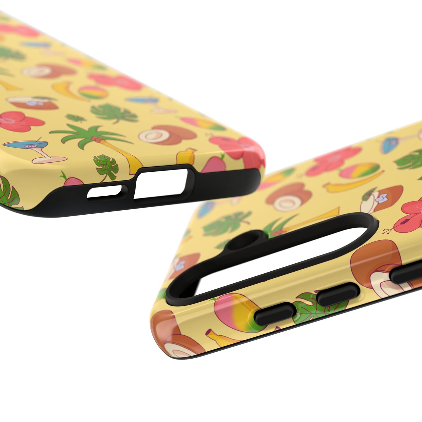 Tropical Cocktail Phone Case – Retro Summer Fruit & Palm Tree Pattern for iPhone & Samsung
