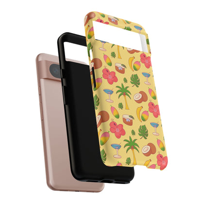 Tropical Cocktail Phone Case – Retro Summer Fruit & Palm Tree Pattern for iPhone & Samsung
