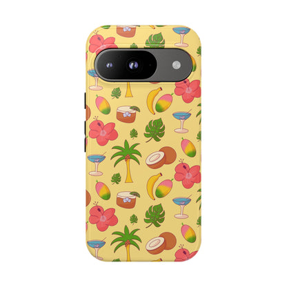 Tropical Cocktail Phone Case – Retro Summer Fruit & Palm Tree Pattern for iPhone & Samsung