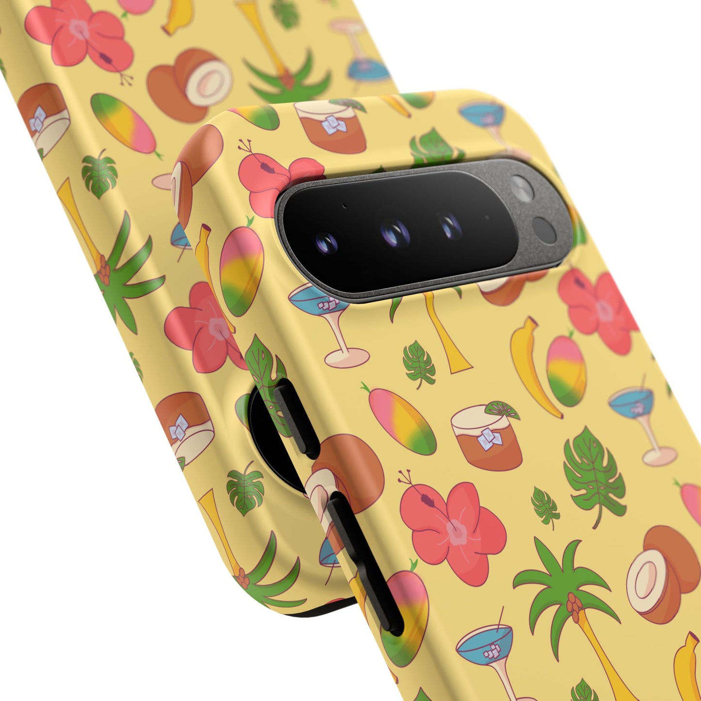 Tropical Cocktail Phone Case – Retro Summer Fruit & Palm Tree Pattern for iPhone & Samsung