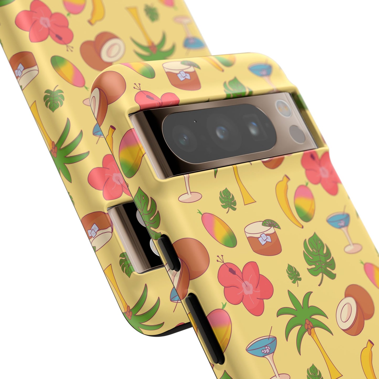 Tropical Cocktail Phone Case – Retro Summer Fruit & Palm Tree Pattern for iPhone & Samsung