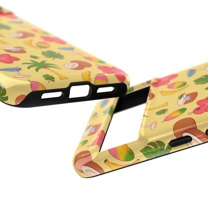 Tropical Cocktail Phone Case – Retro Summer Fruit & Palm Tree Pattern for iPhone & Samsung