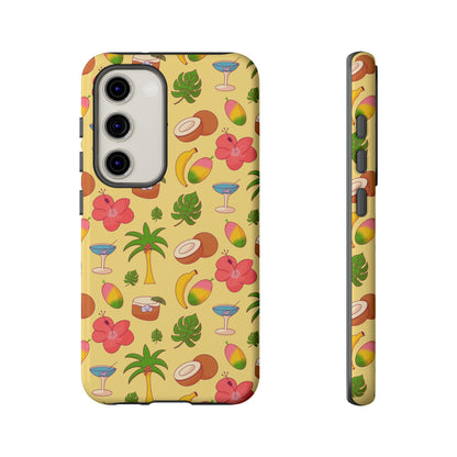 Tropical Cocktail Phone Case – Retro Summer Fruit & Palm Tree Pattern for iPhone & Samsung