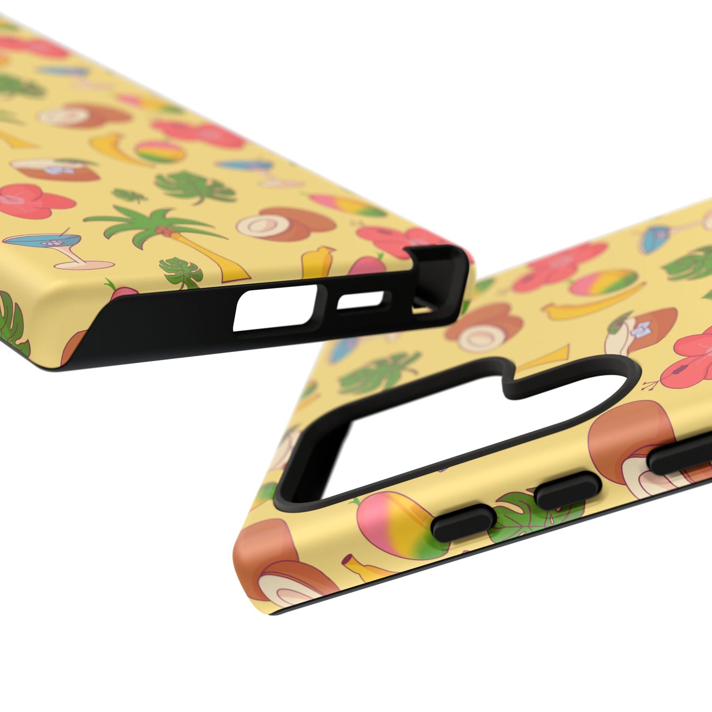 Tropical Cocktail Phone Case – Retro Summer Fruit & Palm Tree Pattern for iPhone & Samsung