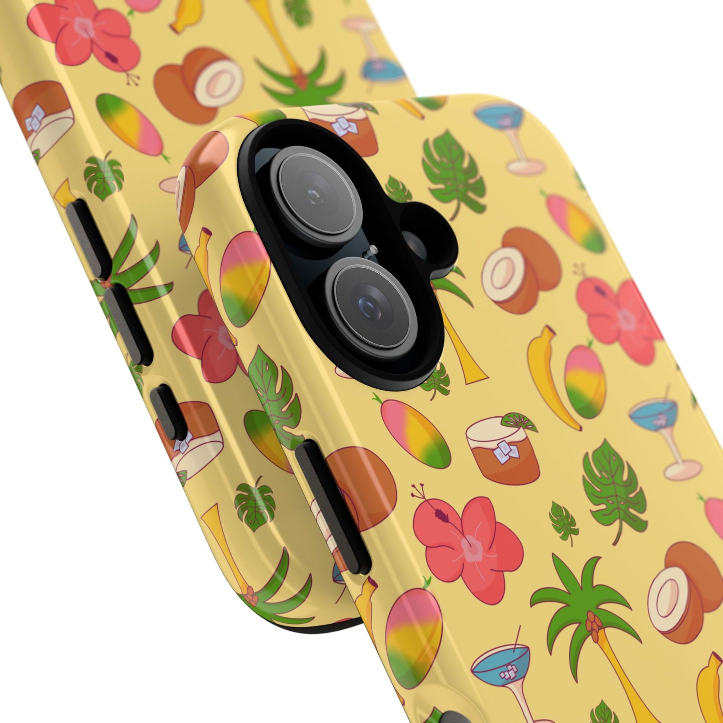 Tropical Cocktail Phone Case – Retro Summer Fruit & Palm Tree Pattern for iPhone & Samsung