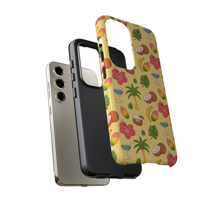 Tropical Cocktail Phone Case – Retro Summer Fruit & Palm Tree Pattern for iPhone & Samsung