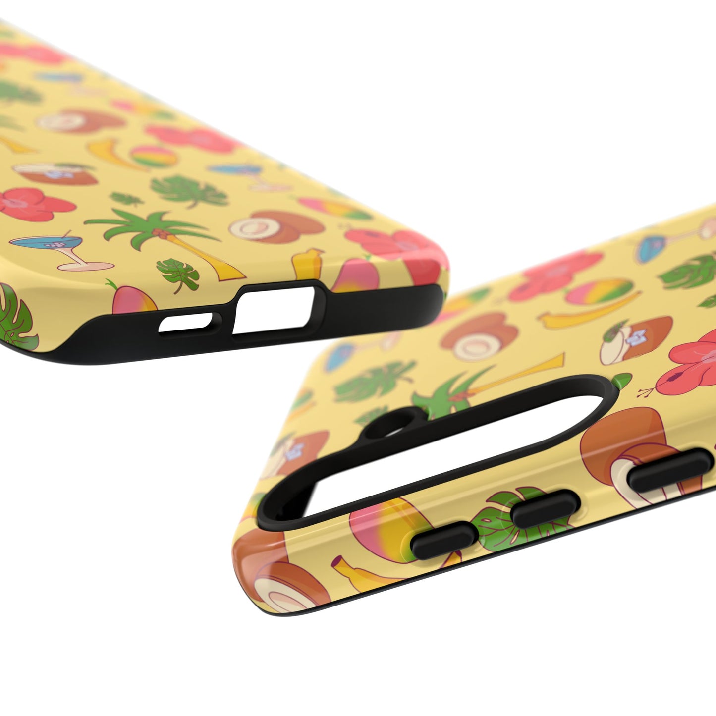 Tropical Cocktail Phone Case – Retro Summer Fruit & Palm Tree Pattern for iPhone & Samsung