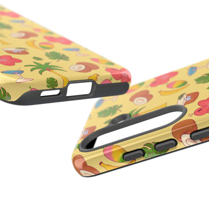 Tropical Cocktail Phone Case – Retro Summer Fruit & Palm Tree Pattern for iPhone & Samsung