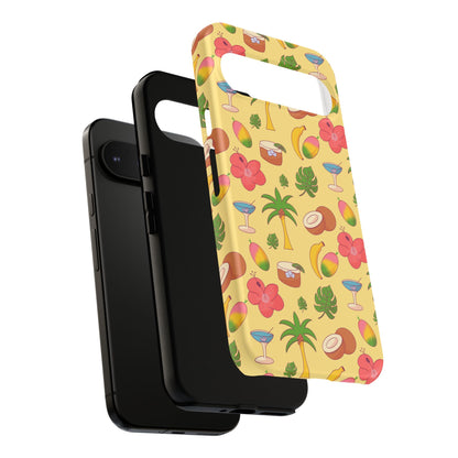 Tropical Cocktail Phone Case – Retro Summer Fruit & Palm Tree Pattern for iPhone & Samsung
