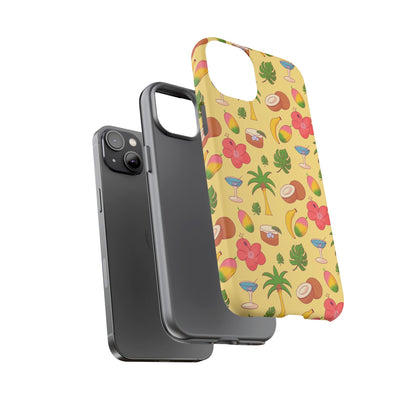 Tropical Cocktail Phone Case – Retro Summer Fruit & Palm Tree Pattern for iPhone & Samsung