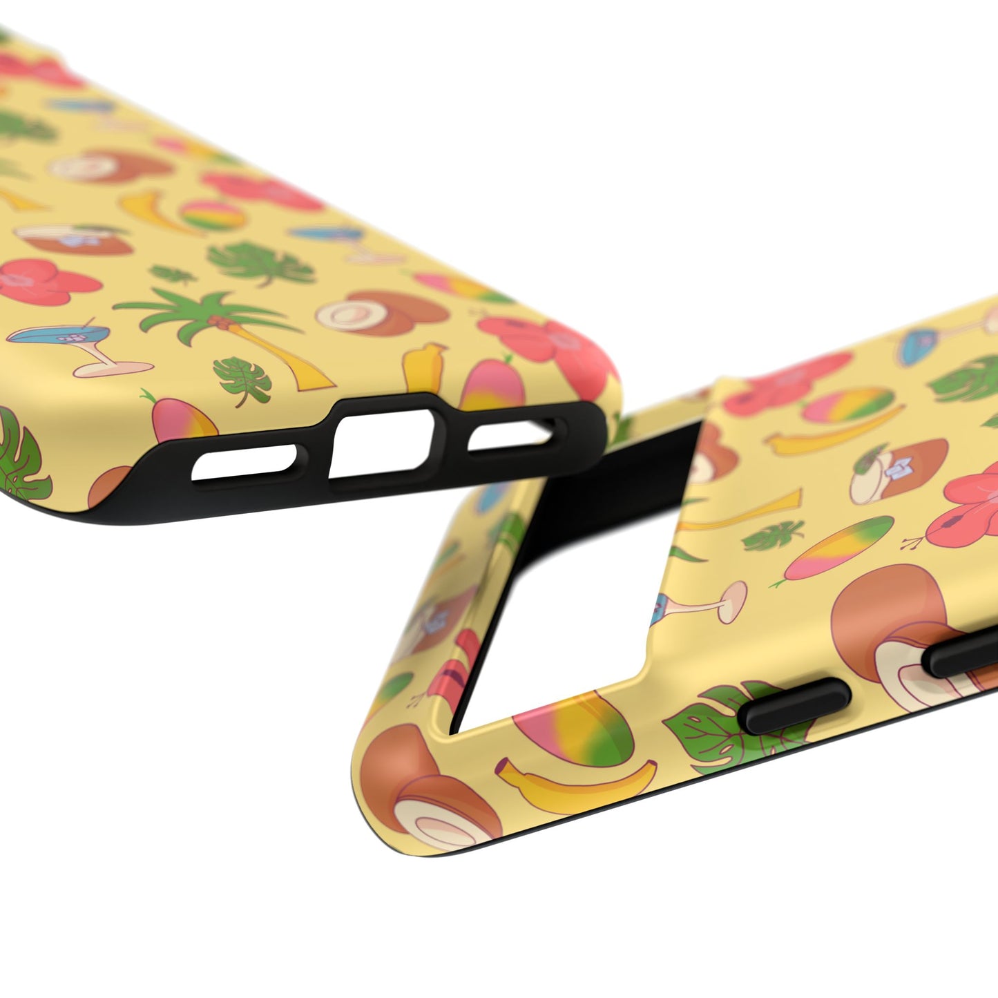 Tropical Cocktail Phone Case – Retro Summer Fruit & Palm Tree Pattern for iPhone & Samsung