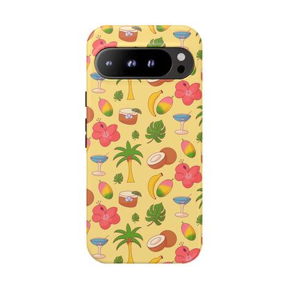 Tropical Cocktail Phone Case – Retro Summer Fruit & Palm Tree Pattern for iPhone & Samsung