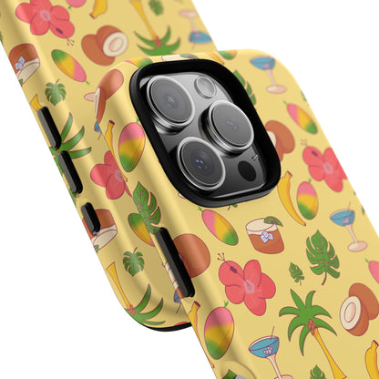 Tropical Cocktail Phone Case – Retro Summer Fruit & Palm Tree Pattern for iPhone & Samsung