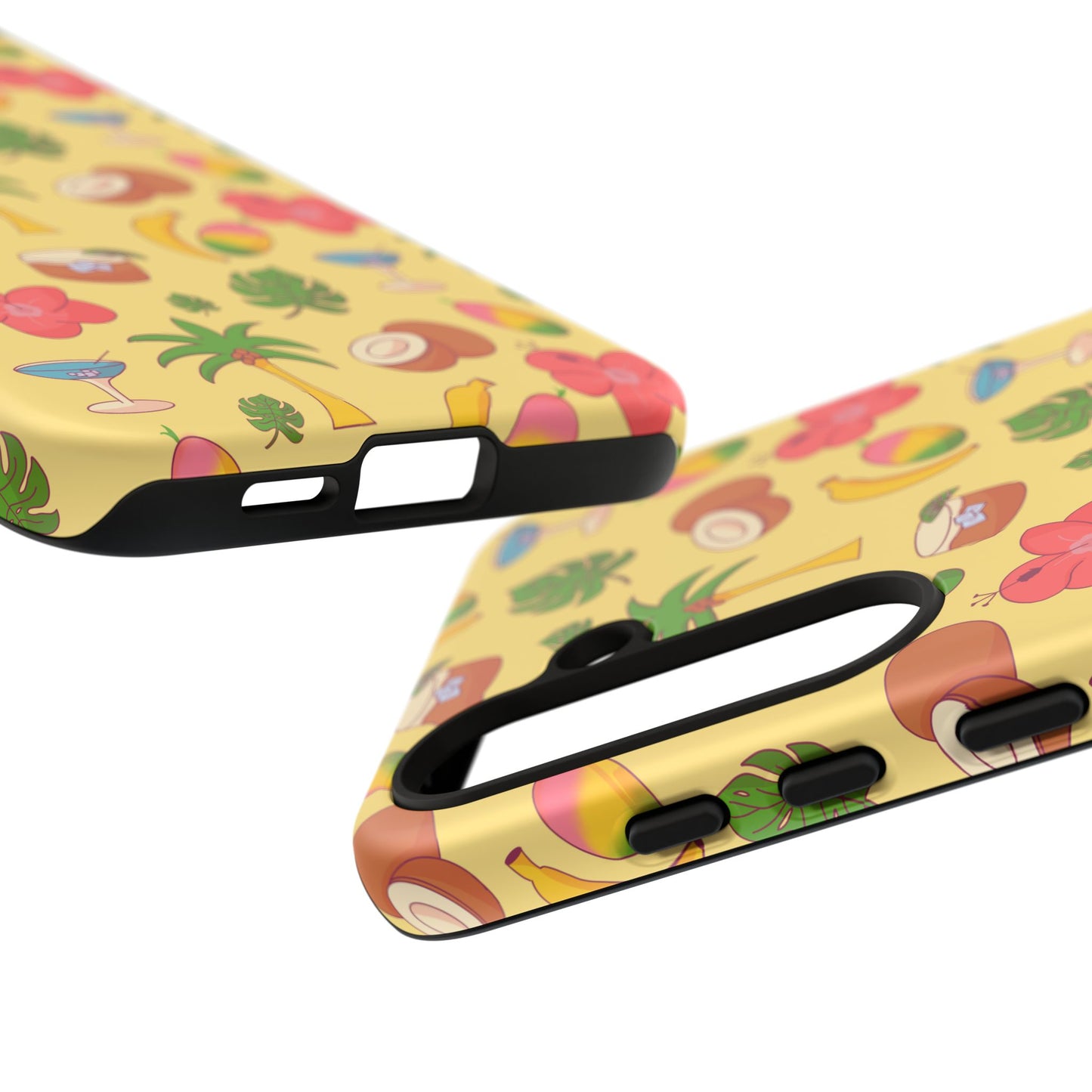 Tropical Cocktail Phone Case – Retro Summer Fruit & Palm Tree Pattern for iPhone & Samsung