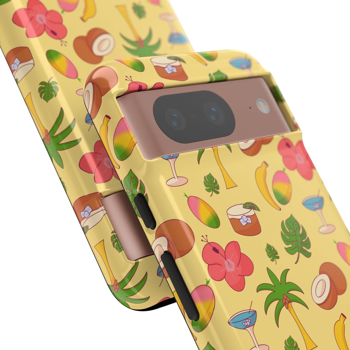 Tropical Cocktail Phone Case – Retro Summer Fruit & Palm Tree Pattern for iPhone & Samsung