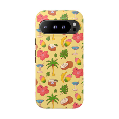 Tropical Cocktail Phone Case – Retro Summer Fruit & Palm Tree Pattern for iPhone & Samsung