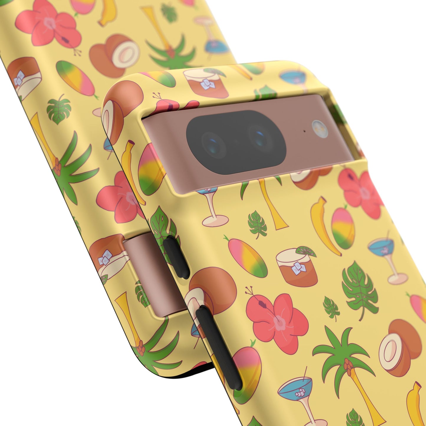 Tropical Cocktail Phone Case – Retro Summer Fruit & Palm Tree Pattern for iPhone & Samsung