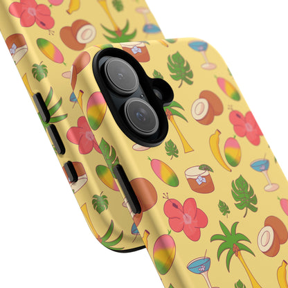 Tropical Cocktail Phone Case – Retro Summer Fruit & Palm Tree Pattern for iPhone & Samsung