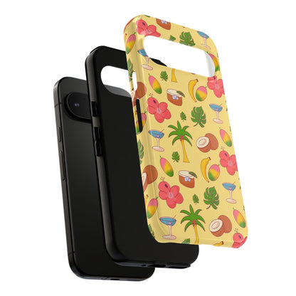 Tropical Cocktail Phone Case – Retro Summer Fruit & Palm Tree Pattern for iPhone & Samsung