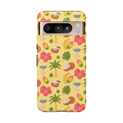 Tropical Cocktail Phone Case – Retro Summer Fruit & Palm Tree Pattern for iPhone & Samsung