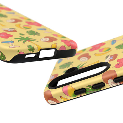 Tropical Cocktail Phone Case – Retro Summer Fruit & Palm Tree Pattern for iPhone & Samsung