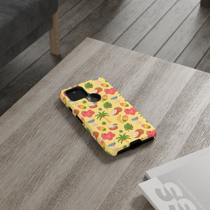 Tropical Cocktail Phone Case – Retro Summer Fruit & Palm Tree Pattern for iPhone & Samsung
