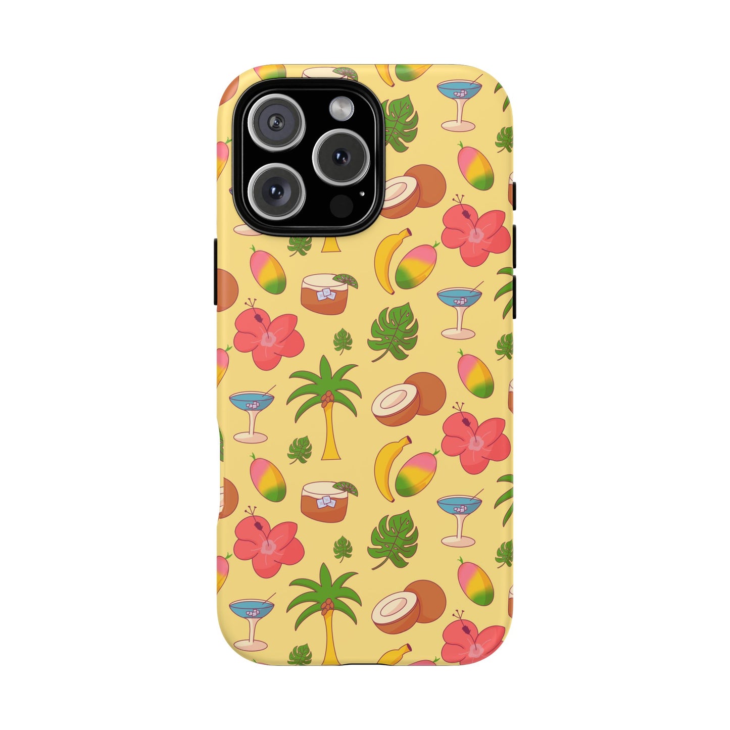 Tropical Cocktail Phone Case – Retro Summer Fruit & Palm Tree Pattern for iPhone & Samsung