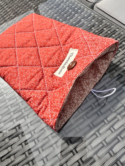 Ditzy Pink Quilted Book Sleeve
