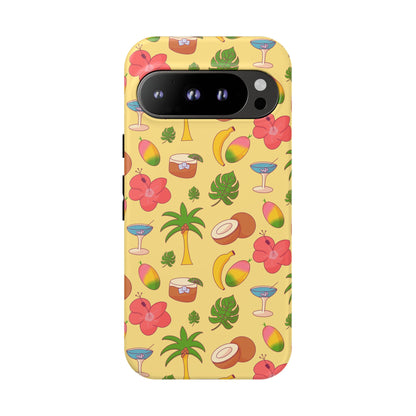 Tropical Cocktail Phone Case – Retro Summer Fruit & Palm Tree Pattern for iPhone & Samsung