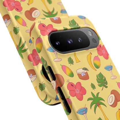 Tropical Cocktail Phone Case – Retro Summer Fruit & Palm Tree Pattern for iPhone & Samsung