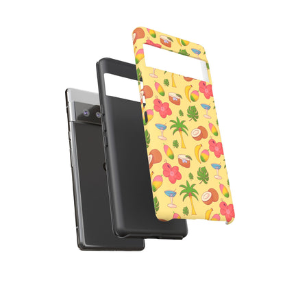 Tropical Cocktail Phone Case – Retro Summer Fruit & Palm Tree Pattern for iPhone & Samsung