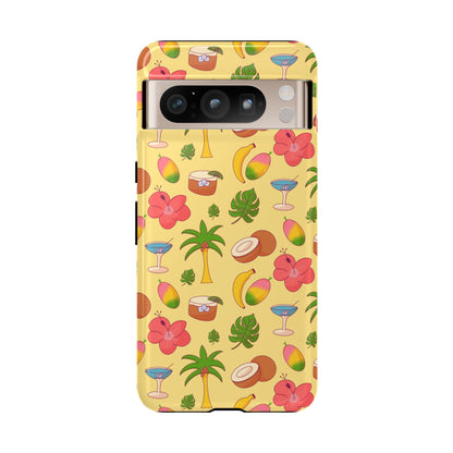 Tropical Cocktail Phone Case – Retro Summer Fruit & Palm Tree Pattern for iPhone & Samsung