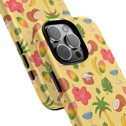 Tropical Cocktail Phone Case – Retro Summer Fruit & Palm Tree Pattern for iPhone & Samsung